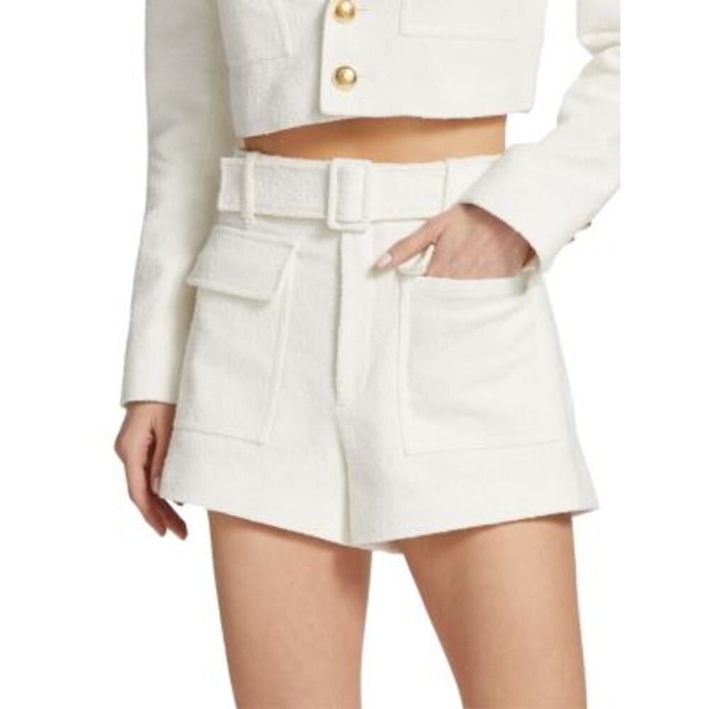 A.L.C. Oakland Textured Belted Shorts Size 12 NWT $395 Tailored Belted Shorts
